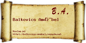Balkovics Amábel névjegykártya